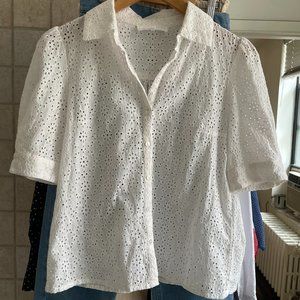 White BA&SH Eyelet Blouse